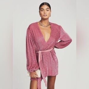 Dress Retrofete GABRIELLE SEQUIN ROBE pastel pink size XXS